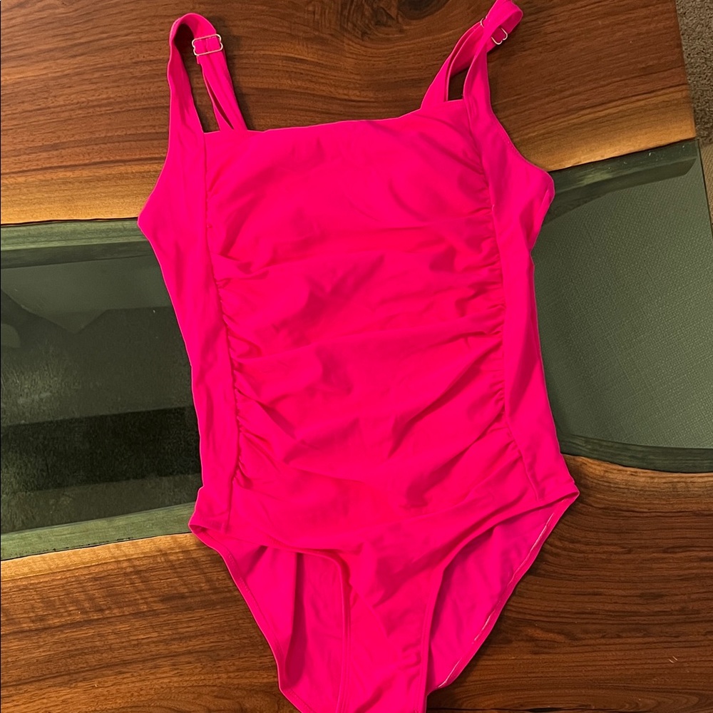 Women’s Fuchsia One-Piece Swimsuit with Adjustable Straps